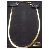 14K yellow gold herringbone necklace. Made in