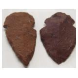 (2) Vintage arrowheads.