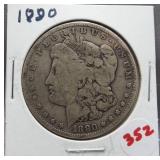 1880  Morgan silver dollar.