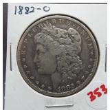 1882-O  Morgan silver dollar.