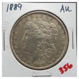 1889  Morgan silver dollar.