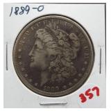 1889-O  Morgan silver dollar.