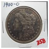 1900-O  Morgan silver dollar.