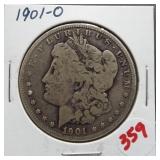 1901-O  Morgan silver dollar.