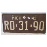 1941 Michigan license plate.