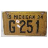 1934 Michigan license plate.