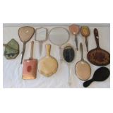 Vintage vanity items including (10) Hand mirrors