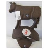 Cast iron cow wall mount bottle opener. Measures