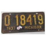 1937 Michigan license plate.