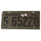 1938 Michigan license plate