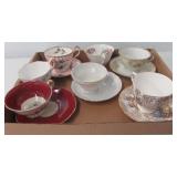 (5) Teacup and saucer sets including Meito, EB