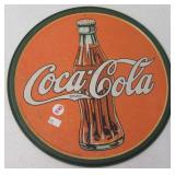 Metal Coca-Cola sign. Measures 11.5" across.