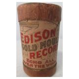 Vintage Edison Gold Mulded records container.