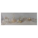 Glass decorations including cake topper, horse