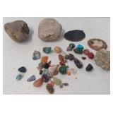 (2) Large Petoskey stones with a collection of a
