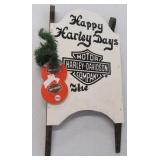 Harley Davidson Christmas décor sled. Place to