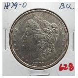 1879-O BU Morgan silver dollar.
