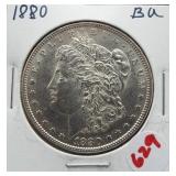 1880 BU Morgan silver dollar.