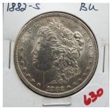 1882-S BU Morgan silver dollar.
