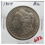 1904 BU Morgan silver dollar. Better date.