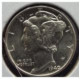 1940 Mercury dime. BU.