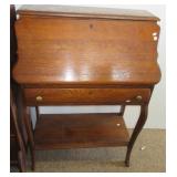 Antique oak secretary with drop down desk, bottom