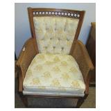 Vintage wood side chair with cane sides and