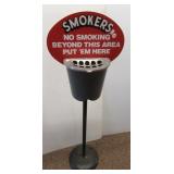 Outdoor metal ashtray stand. Measures 42.5" tall.