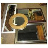 (4) Various styled wall mirrors including beveled