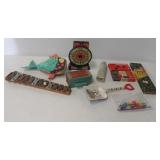 Vintage toys including Checkers, Casino Wheel,