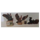 McCoy locomotive decanter and (2) Wild Turkey