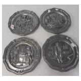 (4) 1973 Sexton wall plates. No. 5070, 71, 72 and