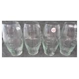 (4) Football glasses. Measure 6.5" tall.