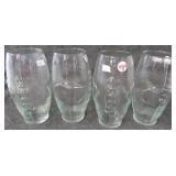 (4) Football glasses. Measure 6.5" tall.