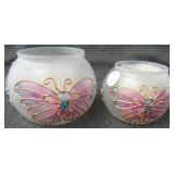 (2) New butterfly votive cups.