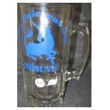 "Even Unicorns Get Horney" large glass beer mug.