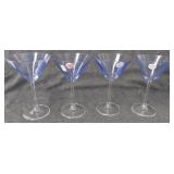 (4) Lilac colored martini glasses. Measure 6.5"