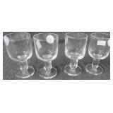 (4) Modern Cordial or shot glasses. Measure 3.5"