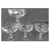 (4) Vintage crystal etched Champaign glasses.