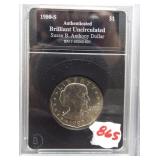 1980S Susan B. Anthony dollar. Certified BU.