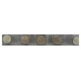 (5) 1969 GEM UNC Canadian silver dollar coins