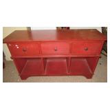 Wood hall table with three drawers and underneath