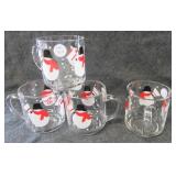 (4) Snowman mugs.