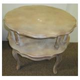 Two tier Mersman end table. Measures 24.5" high x
