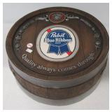 Pabst Blue Ribbon barrel top wall sign. Measures