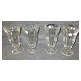 (4) Vintage ice cream glasses. Measure 6.5" tall.