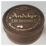 Pabst Andeken barrel top wall sign. Measures 14"