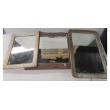 (3) Antique framed mirrors (Two wall and one