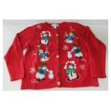 New adult red holiday sweater. Size large.