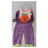 New Halloween romper and bib set. Size 24 Months.